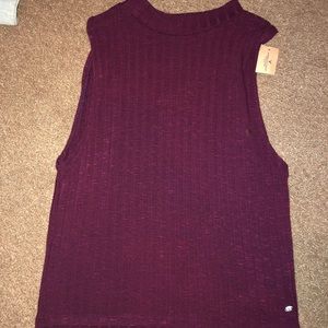 Chic Burgundy High-Neck Top